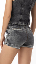P74476 SHORT DRILL LICRADO NEGRO