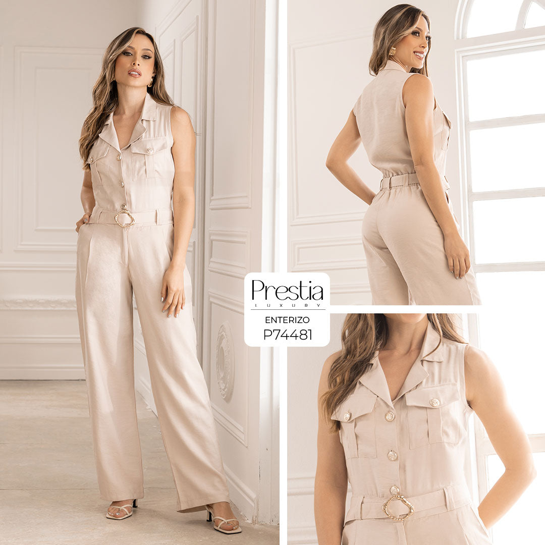 P74481 ENTERIZO POLIESTER CAMEL