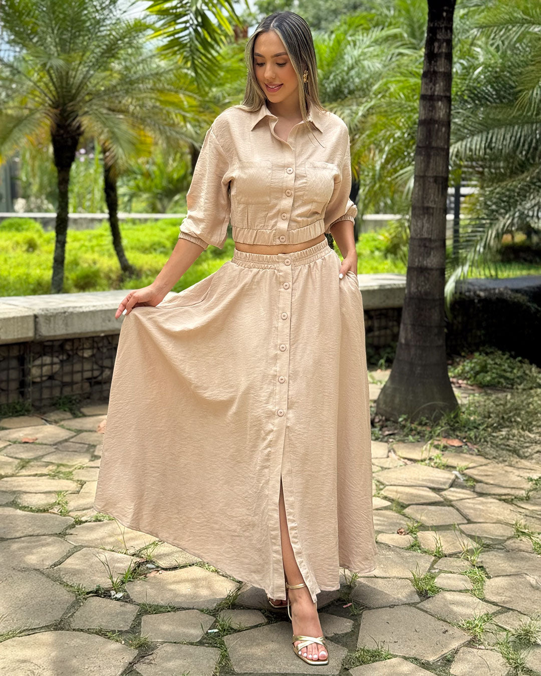 P74495 CONJUNTO LINO CAMEL