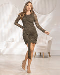 P74500 VESTIDO BLONDA VERDE MILITAR