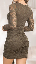 P74500 VESTIDO BLONDA VERDE MILITAR