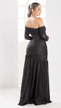 P74501 VESTIDO LICRA DESTELLANTE NEGRO