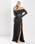 P74501 VESTIDO LICRA DESTELLANTE NEGRO