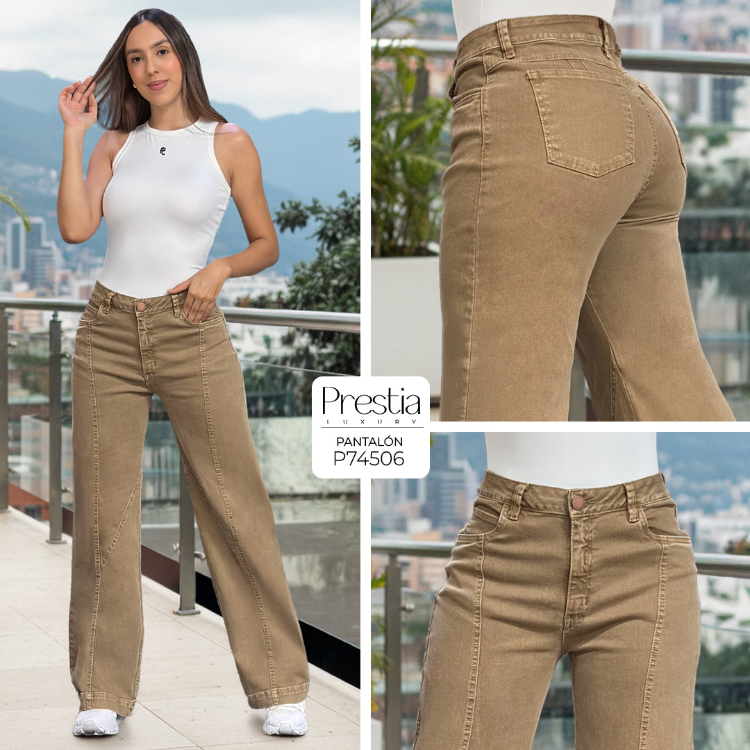 P74506 PANTALON DRILL MOKA