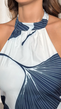 🌟P74519 VESTIDO FALSO CHALIS ESTAMPADO MARFIL
