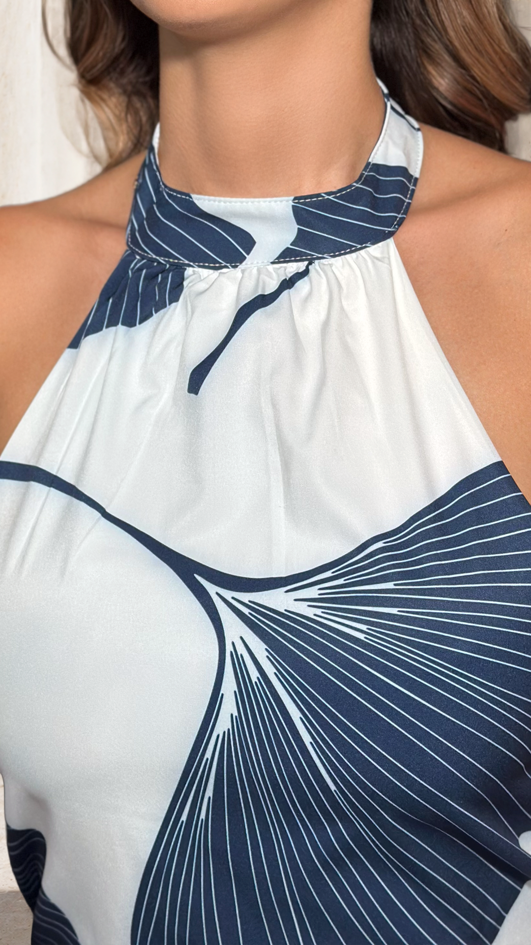🌟P74519 VESTIDO FALSO CHALIS ESTAMPADO MARFIL