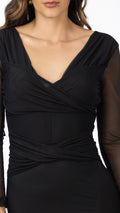 P74527 VESTIDO MALLATEX NEGRO