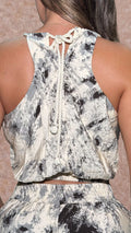 P74529 CONJUNTO LINO ESTAMPADO NEGRO