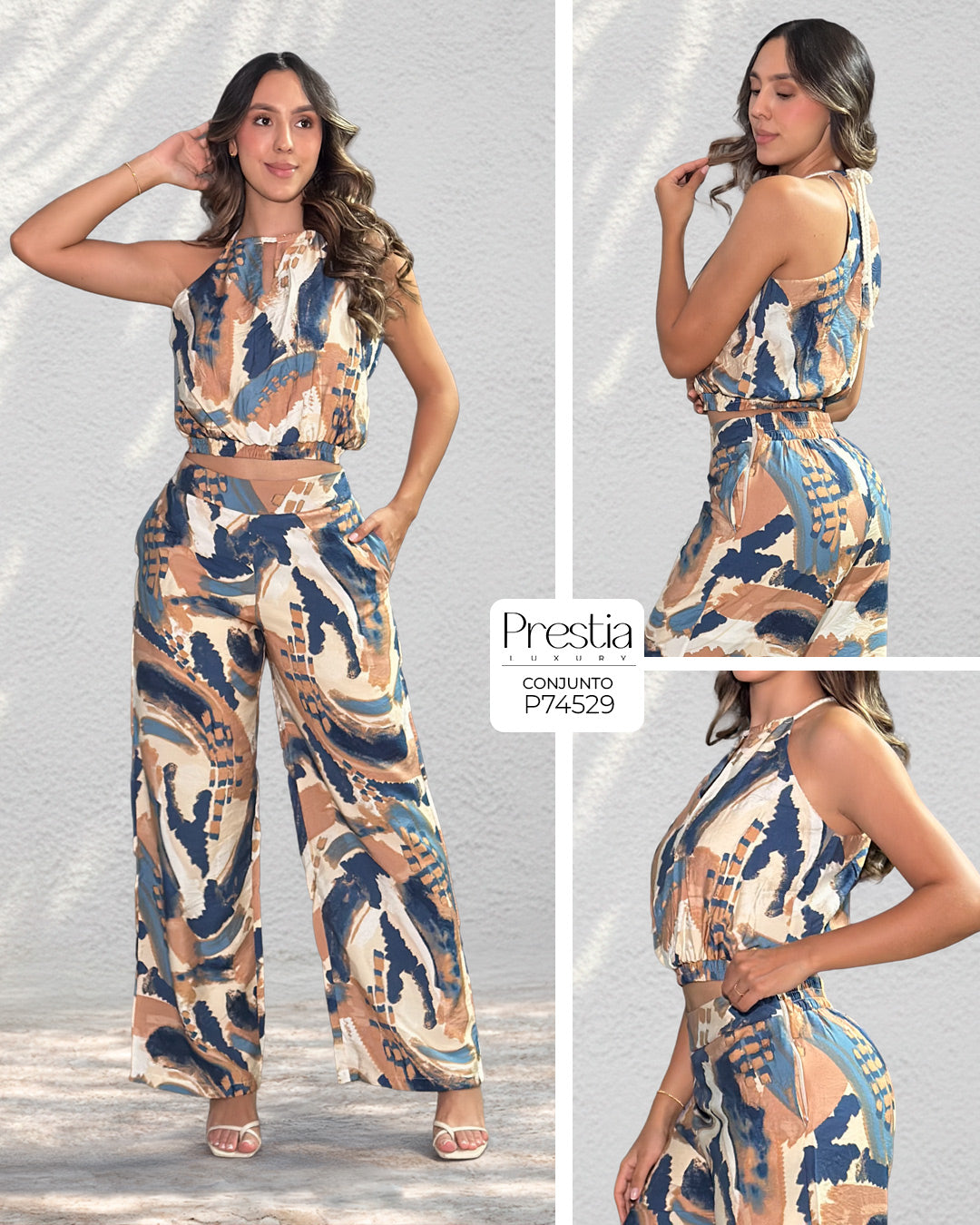 P74529 CONJUNTO LINO POLIESTER AZUL