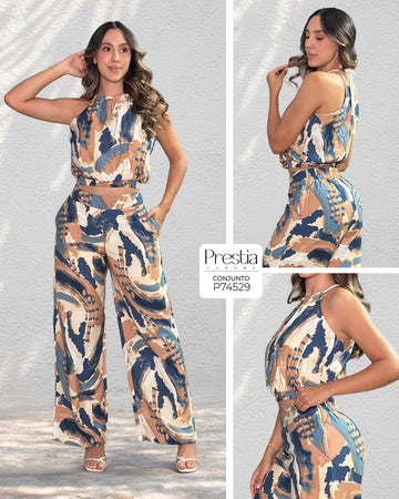 P74529 CONJUNTO LINO POLIESTER AZUL