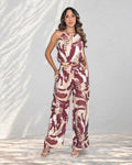 P74529 CONJUNTO LINO POLIESTER CAMEL VINOTINTO