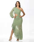 P74532 VESTIDO BLONDA VERDE CLARO