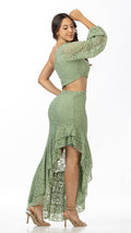 P74532 VESTIDO BLONDA VERDE CLARO