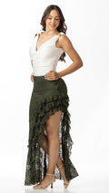 P74533 FALDA BLONDA VERDE MILITAR