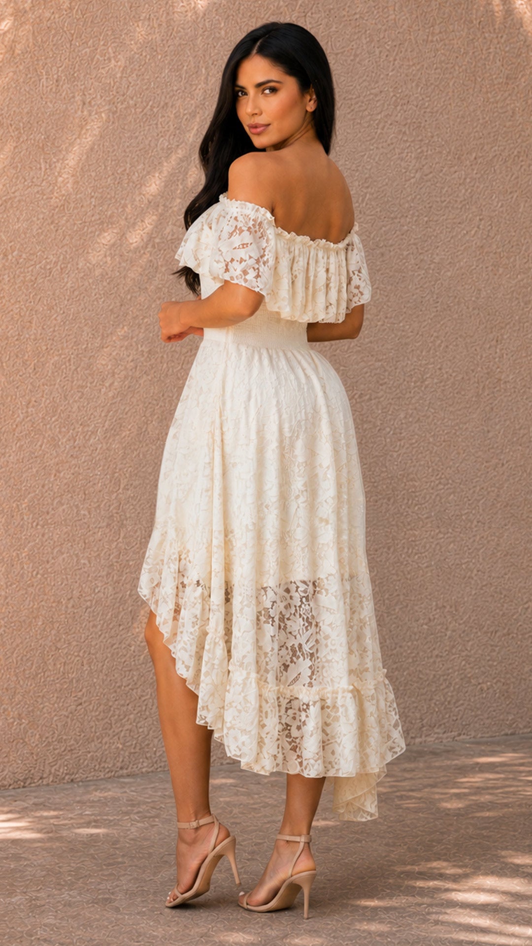 P74536 VESTIDO BLONDA CREMA