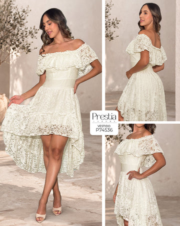 P74536 VESTIDO BLONDA CREMA