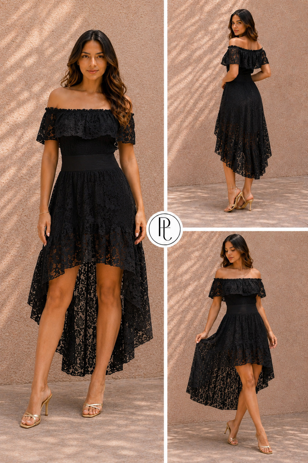 P74536 VESTIDO BLONDA NEGRO