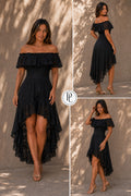 P74536 VESTIDO BLONDA NEGRO