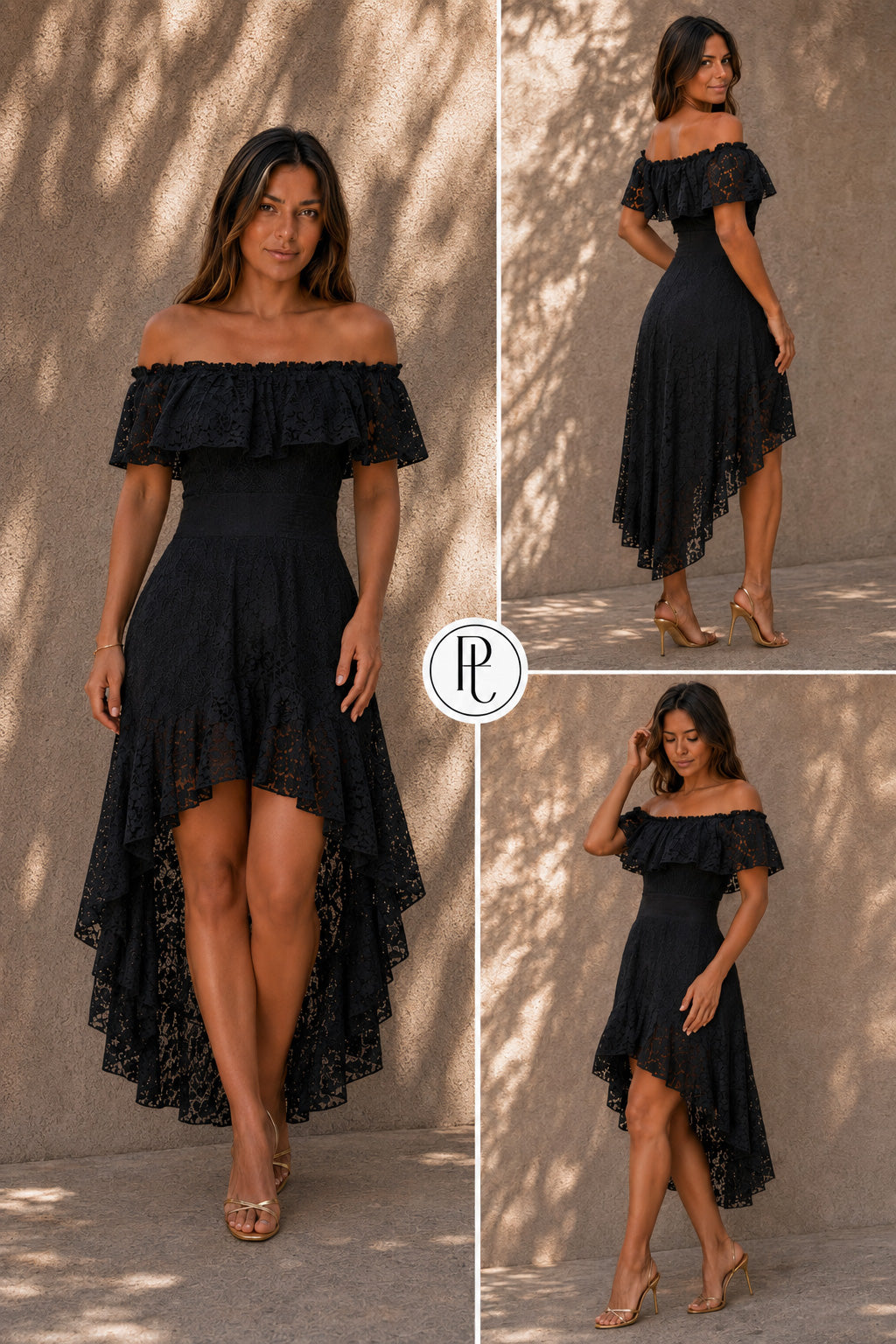 P74536 VESTIDO BLONDA NEGRO