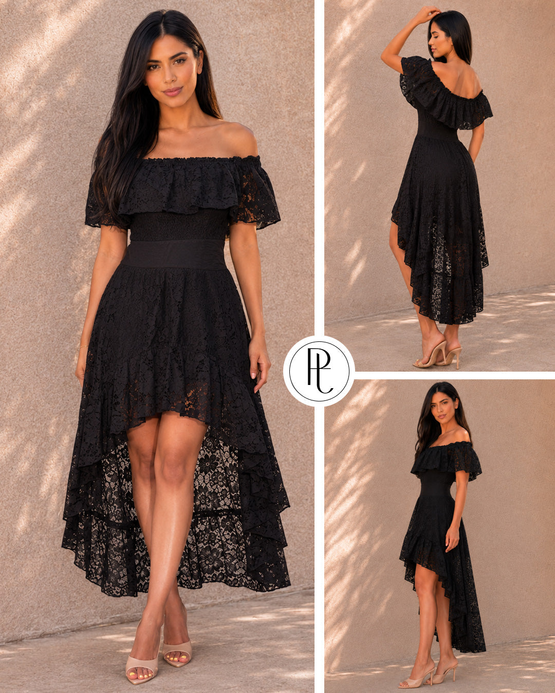 P74536 VESTIDO BLONDA NEGRO