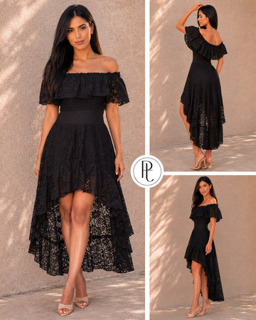 P74536 VESTIDO BLONDA NEGRO