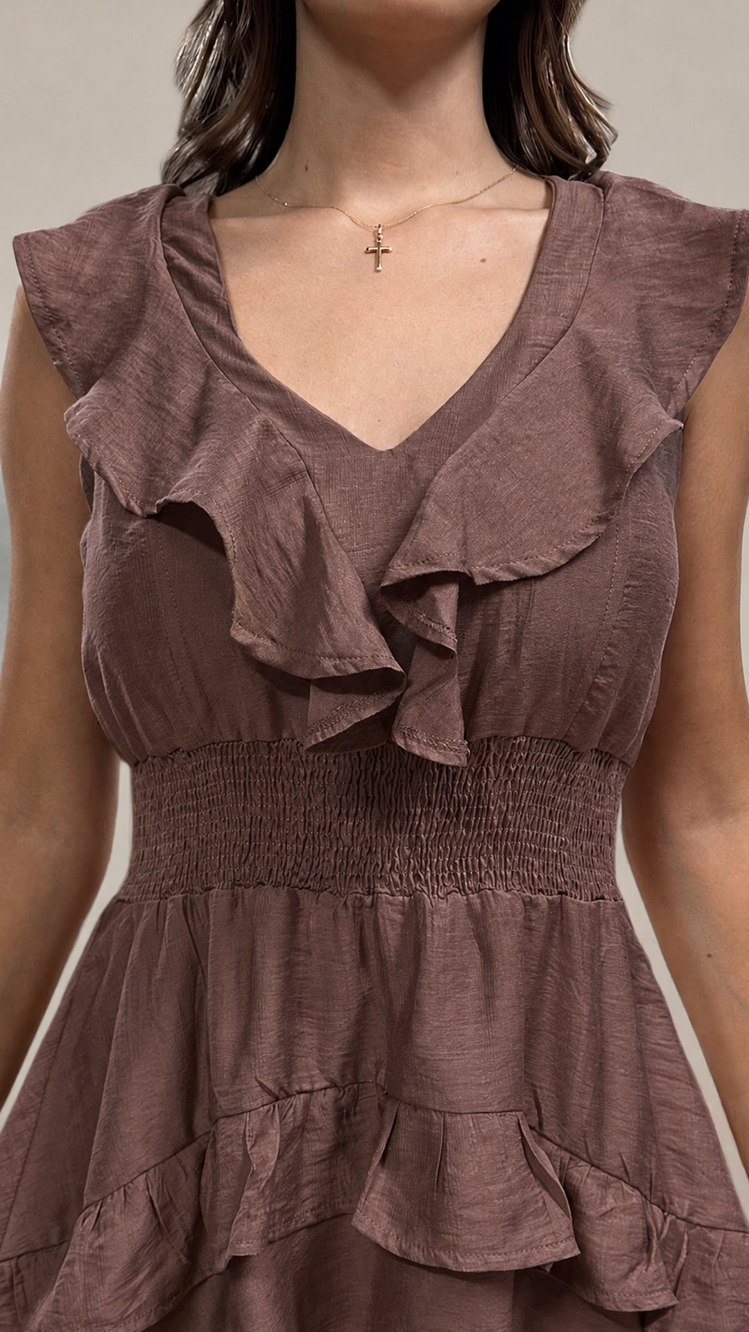 P74537 VESTIDO CHALIS MOKA