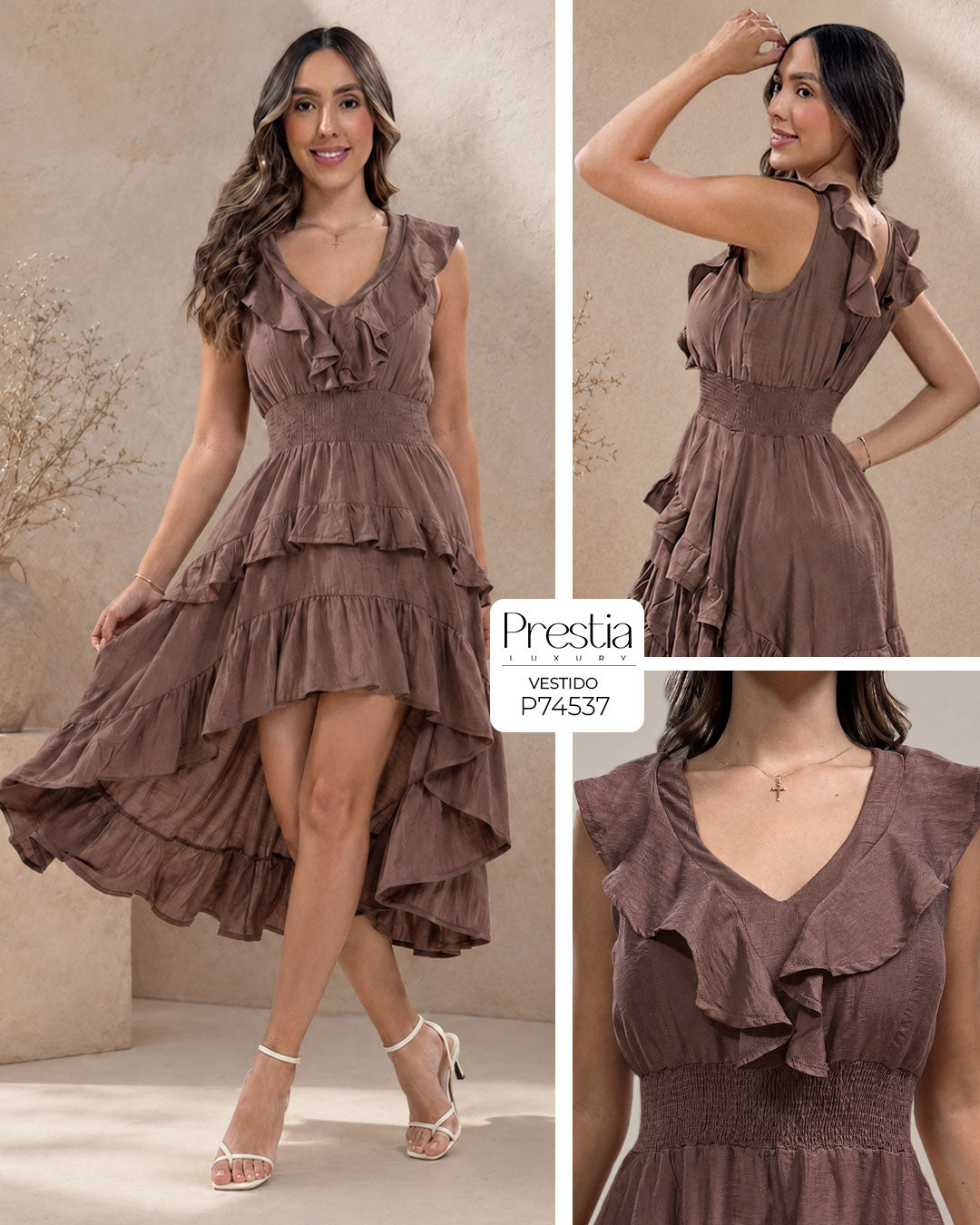 P74537 VESTIDO CHALIS MOKA