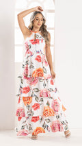 P74541 VESTIDO LINO MARFIL ESTAMPADO