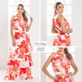 P74542 CONJUNTO FALSO CHALIS MARFIL ESTAMPADO