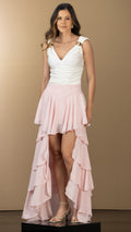 P74548 FALDA CHIFON PALO DE ROSA