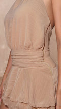 P74554 VESTIDO CHIFON CAMEL