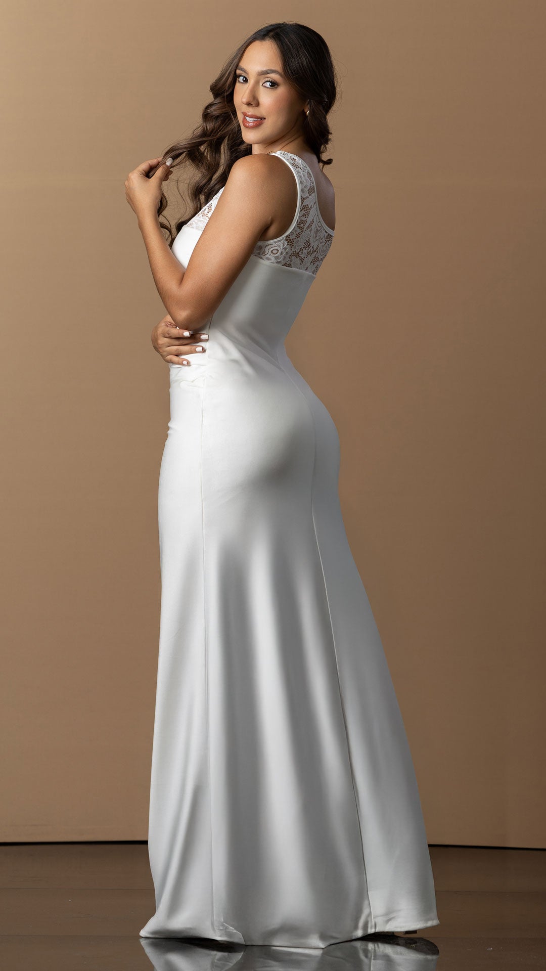 P74558 VESTIDO BLONDA MARFIL