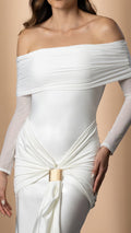 P74561 VESTIDO POLIESTER SHAKIRA MARFIL