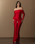 P74561 VESTIDO POLIESTER SHAKIRA ROJO