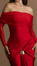 P74561 VESTIDO POLIESTER SHAKIRA ROJO