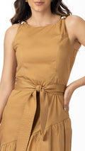 P74564 VESTIDO POPELINA OCRE