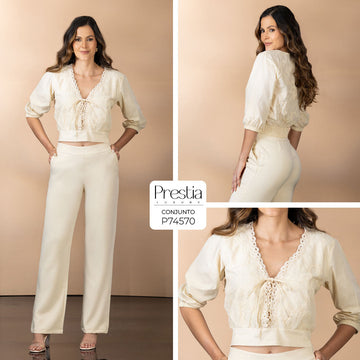 P74570 CONJUNTO NOCHES DE VIENA CREMA