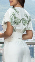 P74573 CONJUNTO LINO POLIESTER SEMILLA MARFIL ESTAMPADO