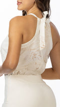 P74583 CONJUNTO LINO BORDADO MARFIL