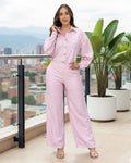 P74586 CONJUNTO LINO POLIESTER ROSADO