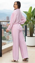 P74586 CONJUNTO LINO POLIESTER ROSADO
