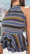 P74599 CONJUNTO NOCHES DE VIENA ESTAMPADO AMARILLO