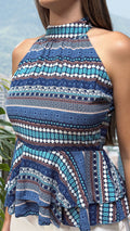 P74599 CONJUNTO NOCHES DE VIENA ESTAMPADO AZUL