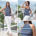 P74599 CONJUNTO NOCHES DE VIENA ESTAMPADO AZUL