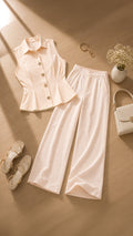P74605 CONJUNTO LINO POLIESTER MANDARINA