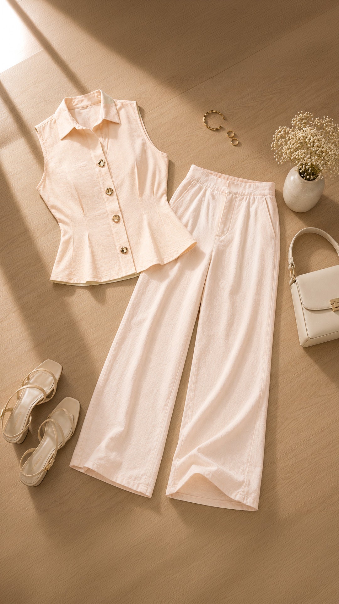 P74605 CONJUNTO LINO POLIESTER MANDARINA