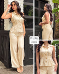 P74605 CONJUNTO LINO POLIESTER MANDARINA
