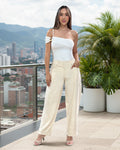 P74611 PANTALON FLOW CAMEL
