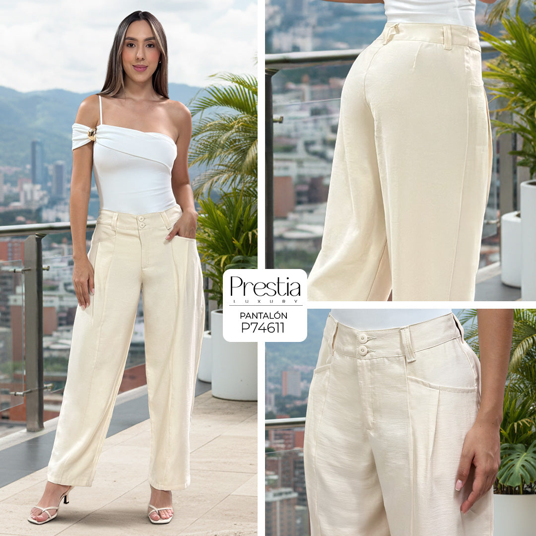 P74611 PANTALON FLOW CAMEL