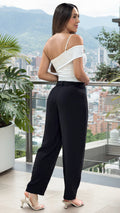 P74611 PANTALON FLOW NEGRO